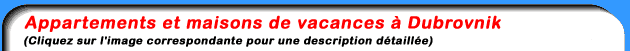Appartement-Appartements et maison de vacances à Dubrovnik Croatie